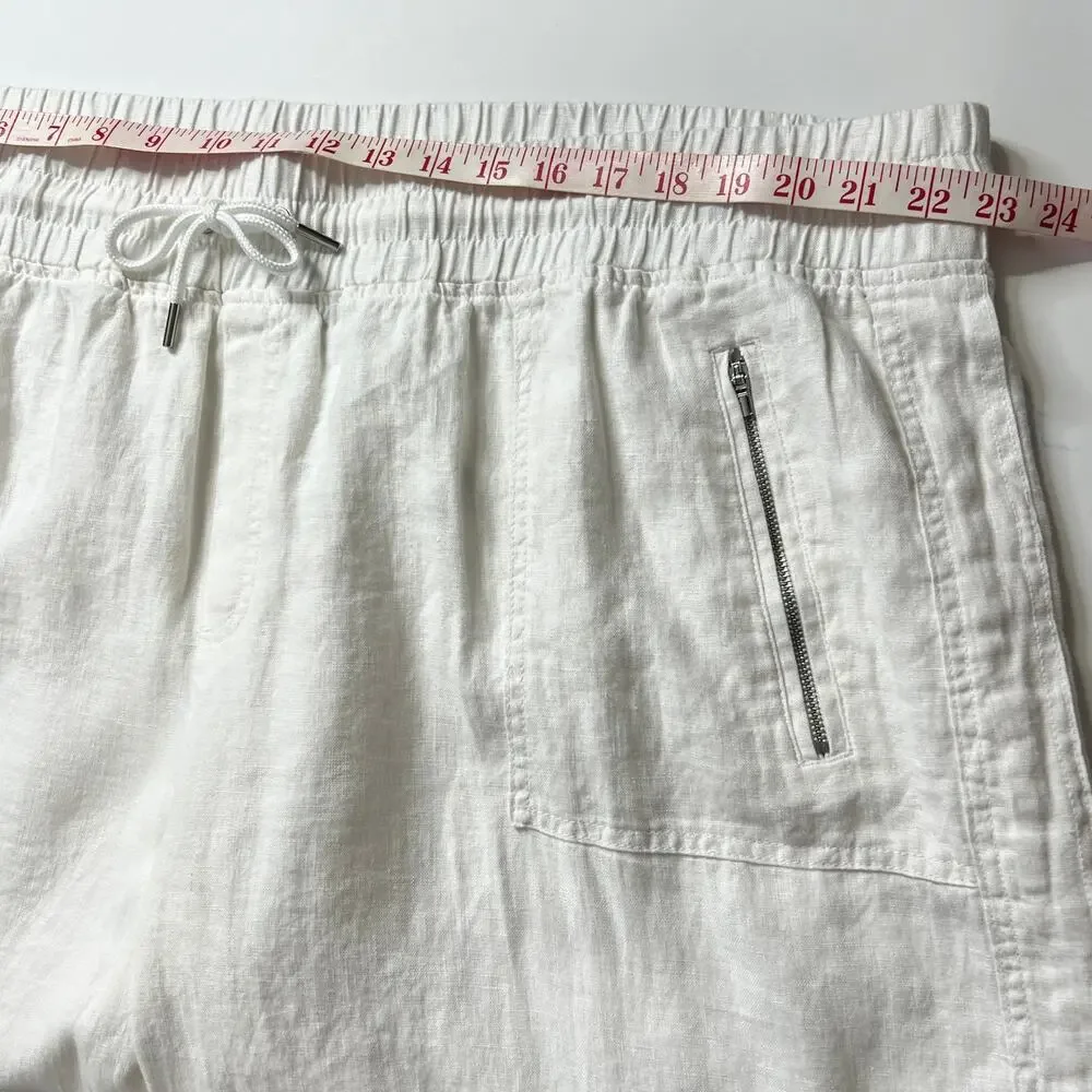 Athleta Cabo Linen Wide Leg Pants White Plus Size 24 Resort - Picture 8 of 11
